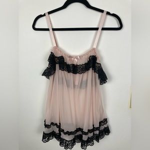 VS Baby Pink & Black Sheer Lingerie 🎀